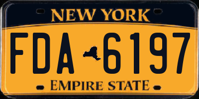 NY license plate FDA6197