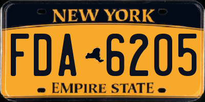 NY license plate FDA6205
