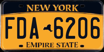 NY license plate FDA6206