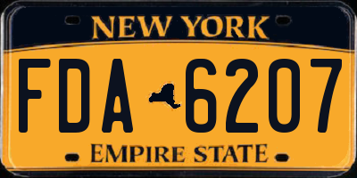 NY license plate FDA6207