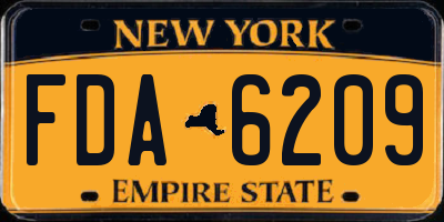 NY license plate FDA6209