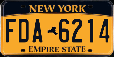 NY license plate FDA6214