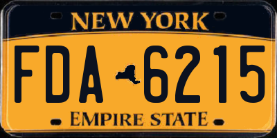 NY license plate FDA6215
