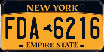 NY license plate FDA6216
