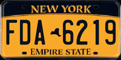NY license plate FDA6219