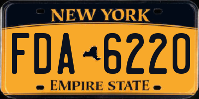 NY license plate FDA6220