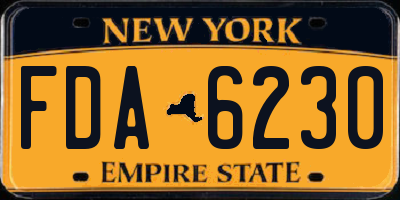 NY license plate FDA6230