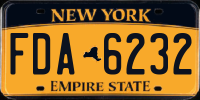 NY license plate FDA6232