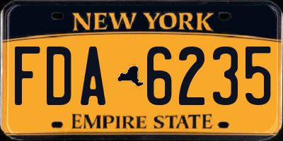 NY license plate FDA6235