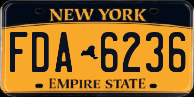 NY license plate FDA6236