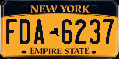 NY license plate FDA6237