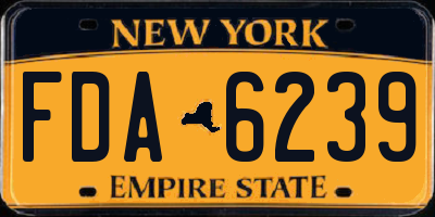 NY license plate FDA6239