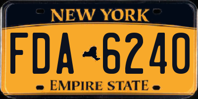 NY license plate FDA6240