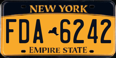 NY license plate FDA6242