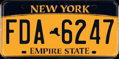 NY license plate FDA6247