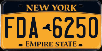 NY license plate FDA6250