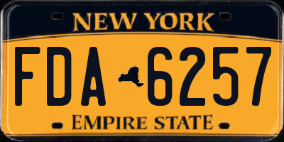 NY license plate FDA6257