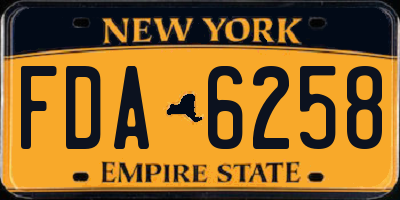 NY license plate FDA6258