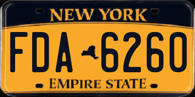 NY license plate FDA6260