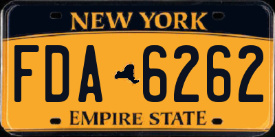 NY license plate FDA6262