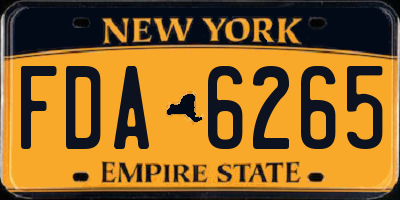 NY license plate FDA6265