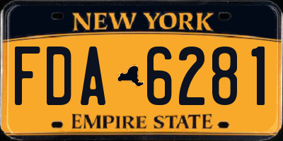 NY license plate FDA6281