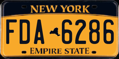 NY license plate FDA6286