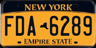 NY license plate FDA6289