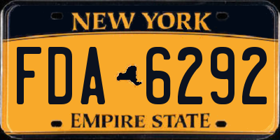 NY license plate FDA6292