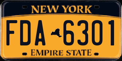 NY license plate FDA6301