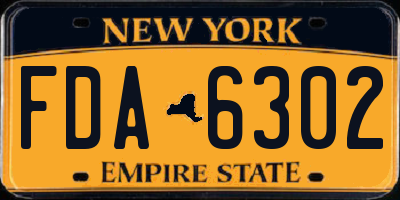 NY license plate FDA6302