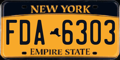 NY license plate FDA6303