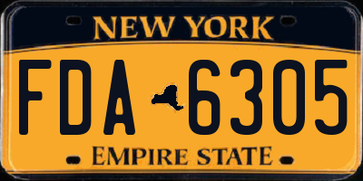 NY license plate FDA6305