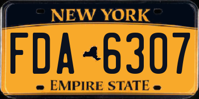 NY license plate FDA6307