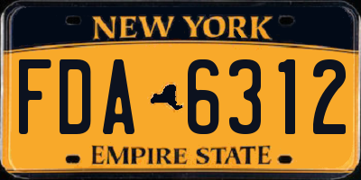 NY license plate FDA6312