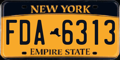 NY license plate FDA6313