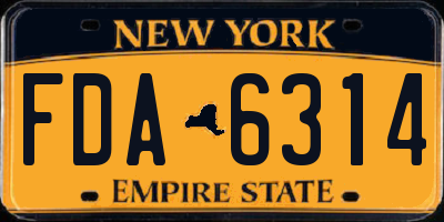 NY license plate FDA6314