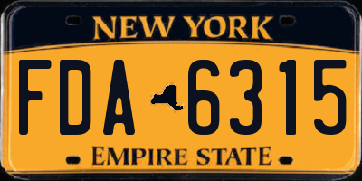NY license plate FDA6315