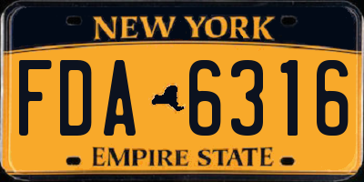 NY license plate FDA6316