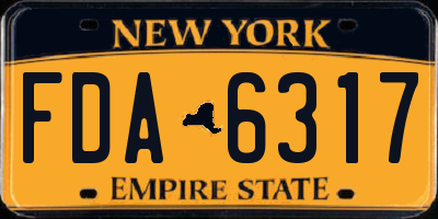 NY license plate FDA6317