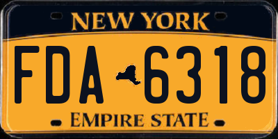 NY license plate FDA6318