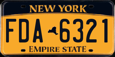 NY license plate FDA6321