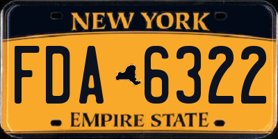 NY license plate FDA6322