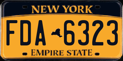 NY license plate FDA6323