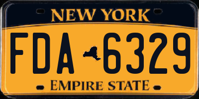 NY license plate FDA6329