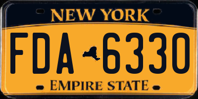 NY license plate FDA6330