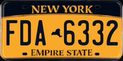 NY license plate FDA6332