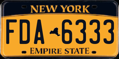 NY license plate FDA6333