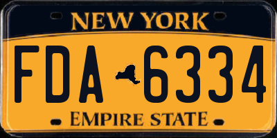NY license plate FDA6334