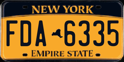 NY license plate FDA6335